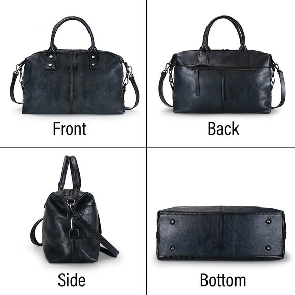 Handbag Genuine Leather Large Capacity Top Handle Tote Purses <3 - Picture 2 of 8